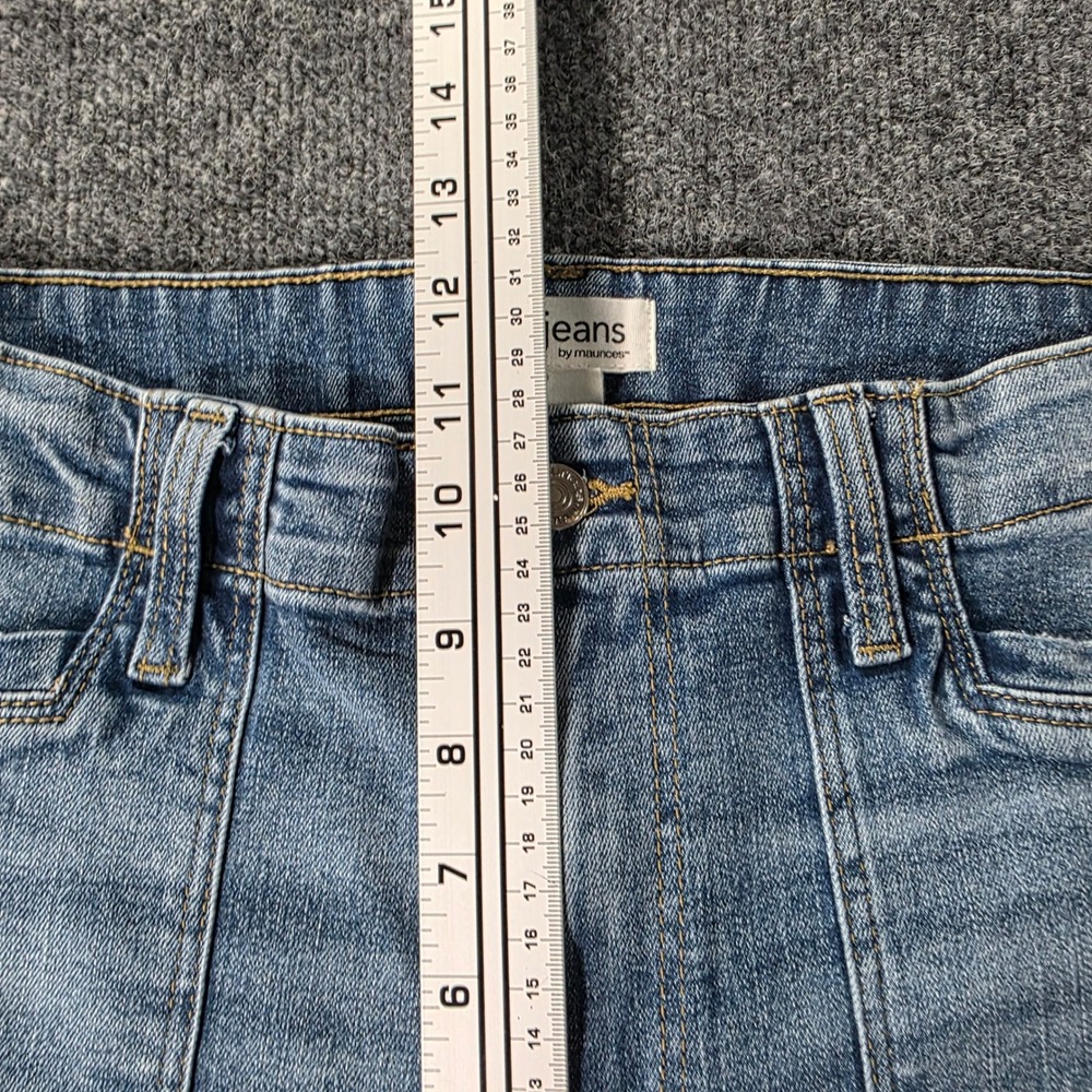 Maurices M Jeans High Rise Straight Leg Carpenter Pocket Blue Denim 12 Reg Women - Picture 9 of 11